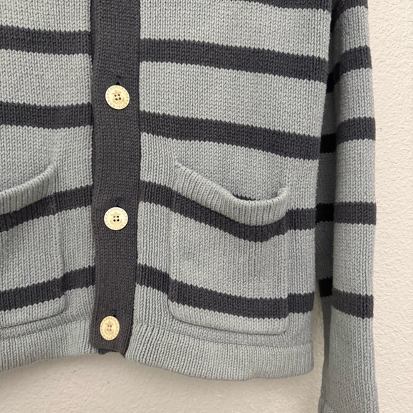 Gant by Michael Bastian Blue Nautical Stripe Shawl Collar Cardigan Sweater Large - Picture 6 of 15